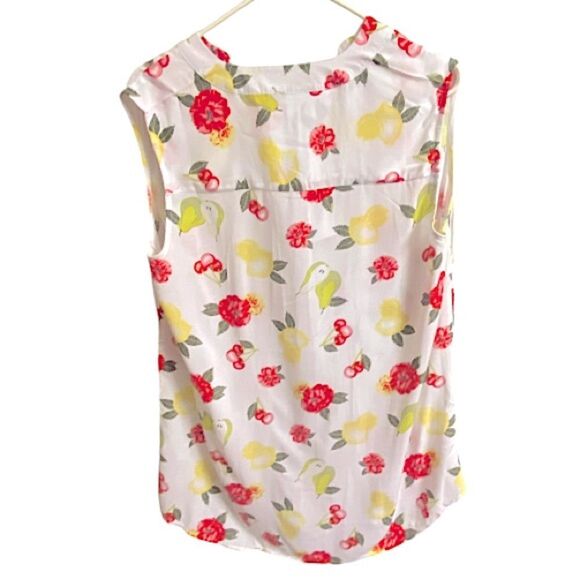 Woman Within Size 14/16 Medium Top Sleeveless New Flowers and Fruit Cottagecore - Picture 7 of 7